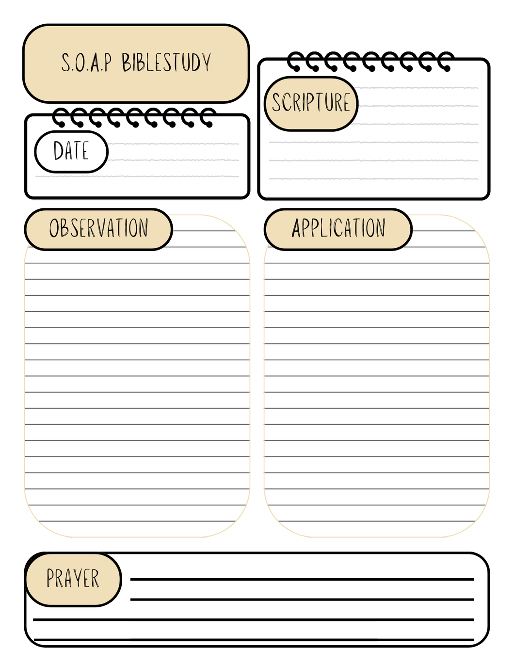 SOAP biblestudy Notebook page